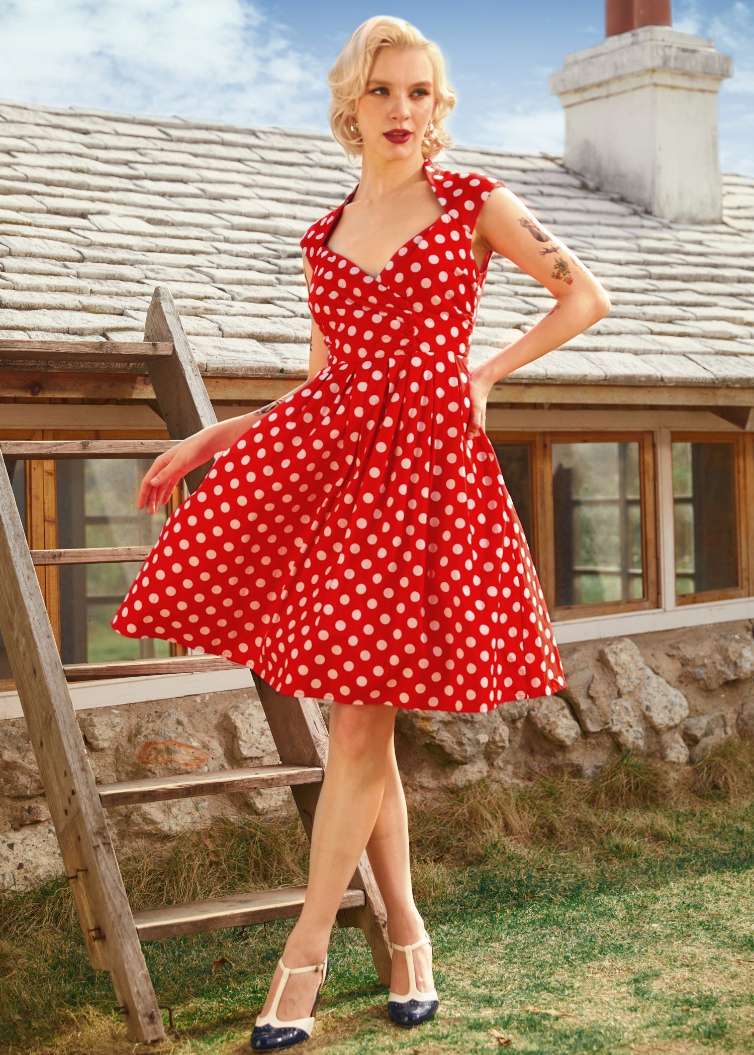  Dotted Darling Fit & Flare Dress