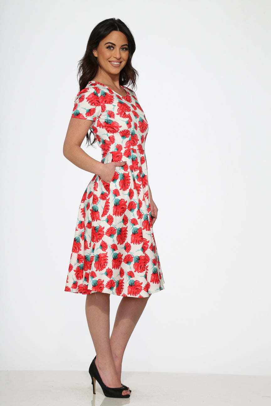 Bold Floral Swing Dress