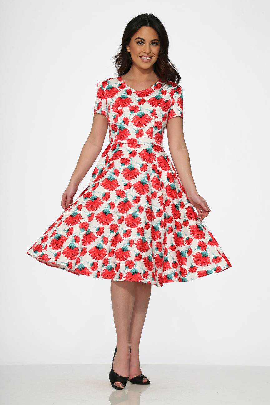  Bold Floral Swing Dress