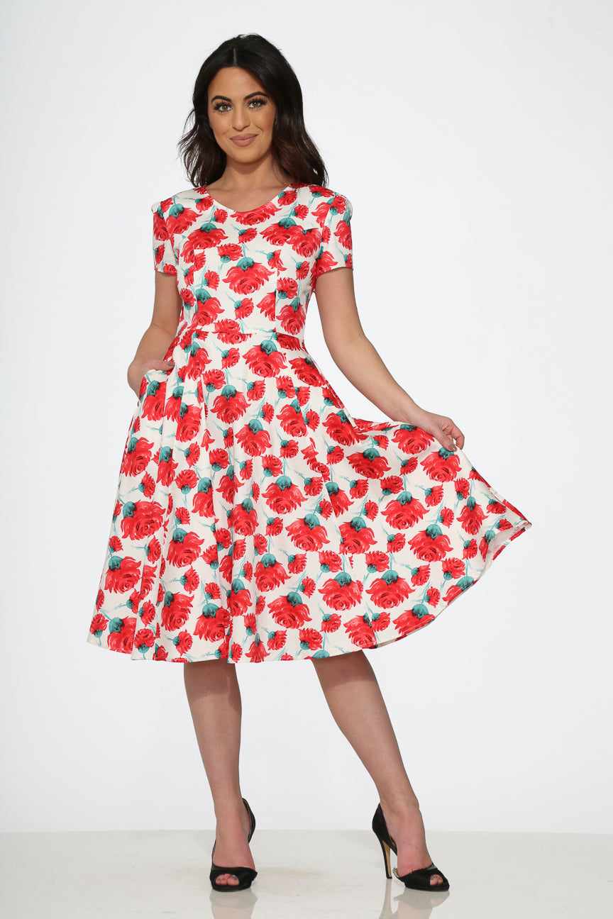  Bold Floral Swing Dress