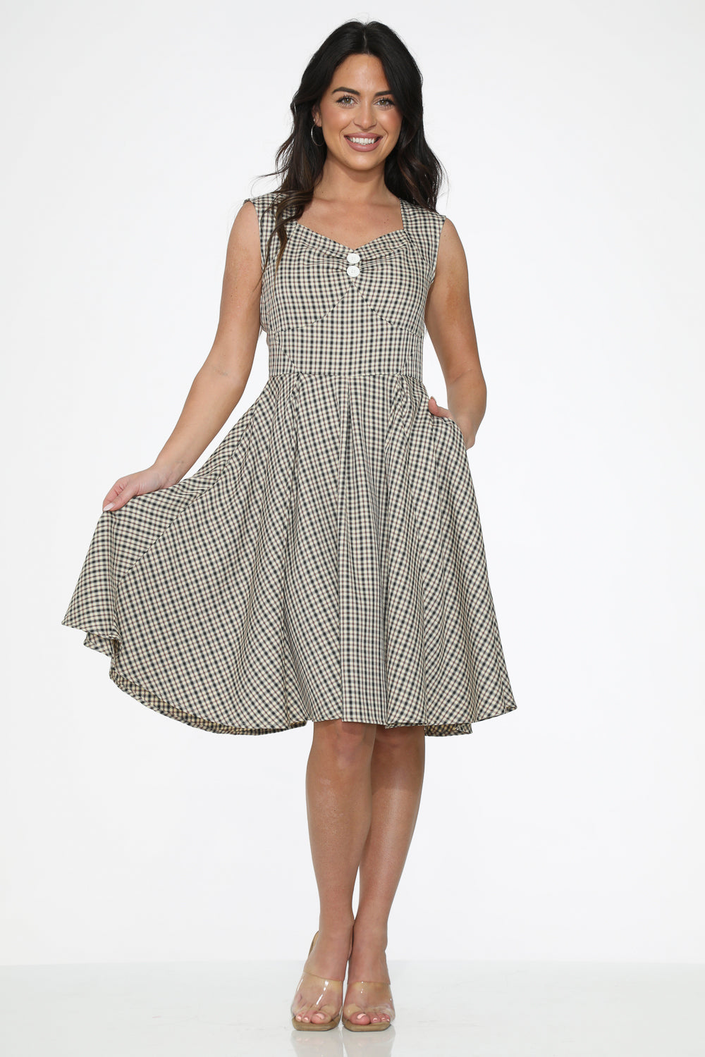  Gingham Swing Dress