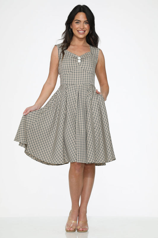  Gingham Swing Dress