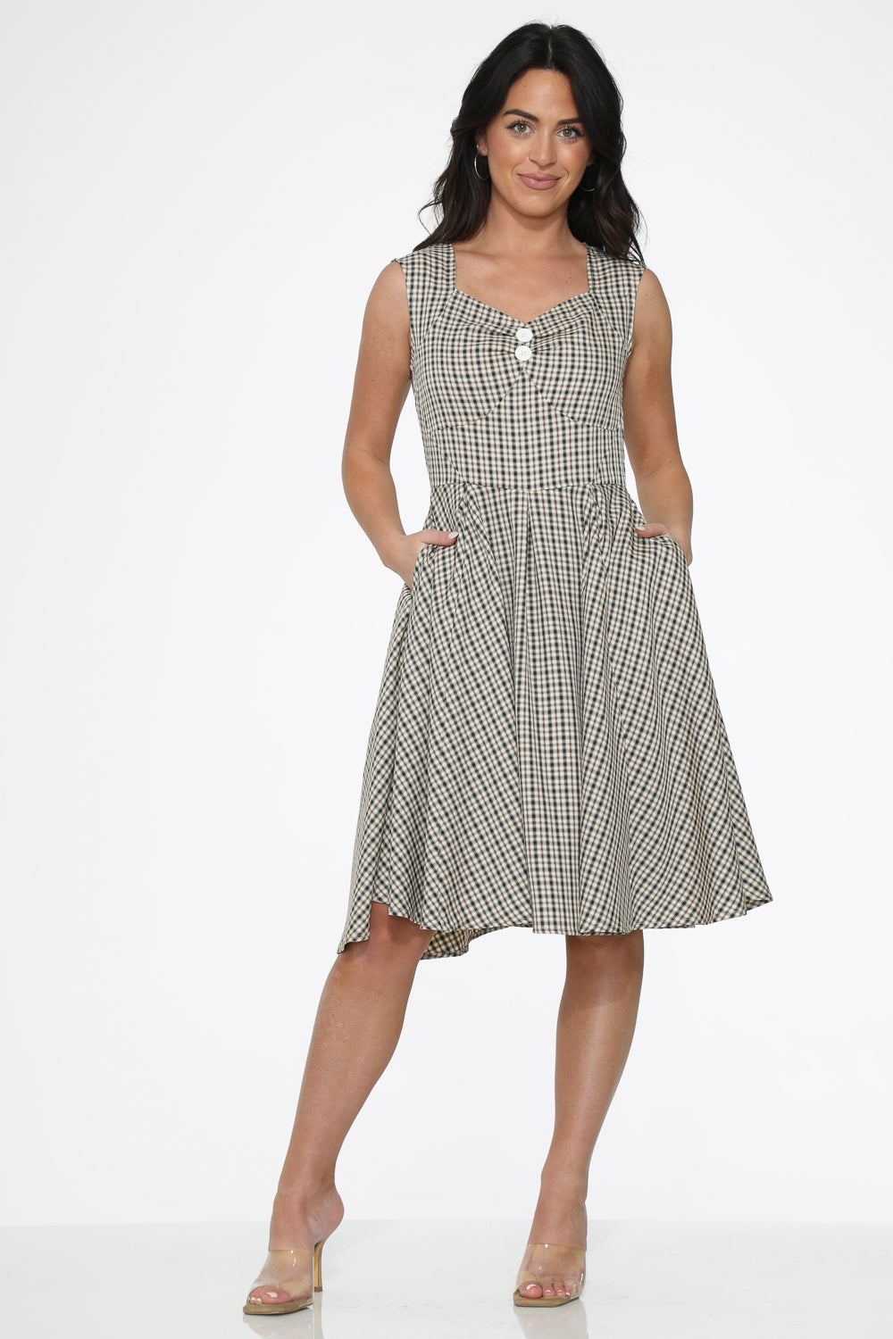  Gingham Swing Dress