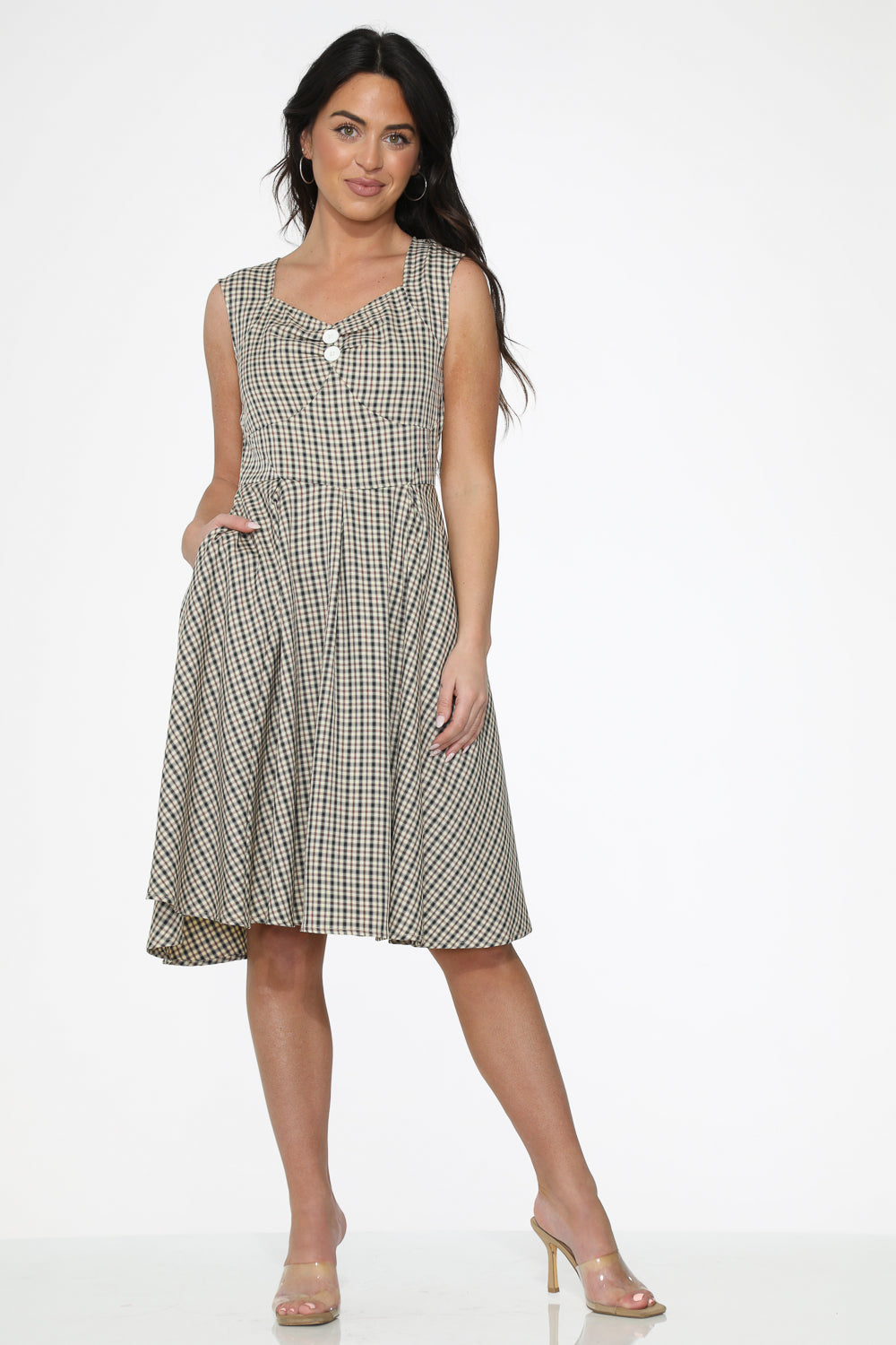  Gingham Swing Dress