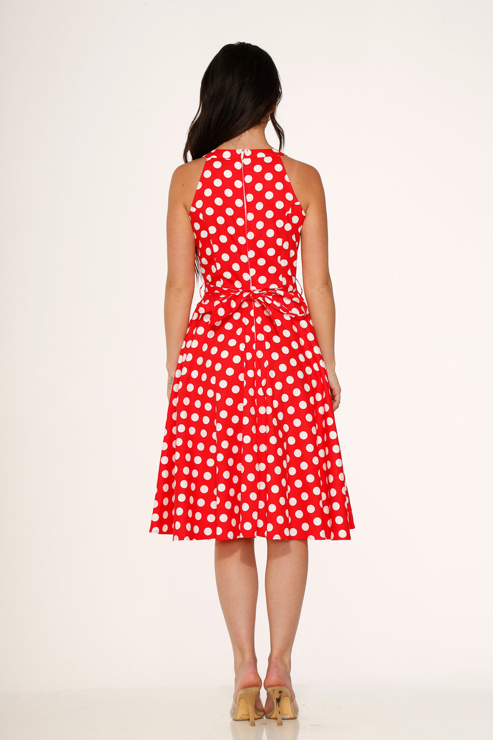  Red Polka Dot Swing Dress
