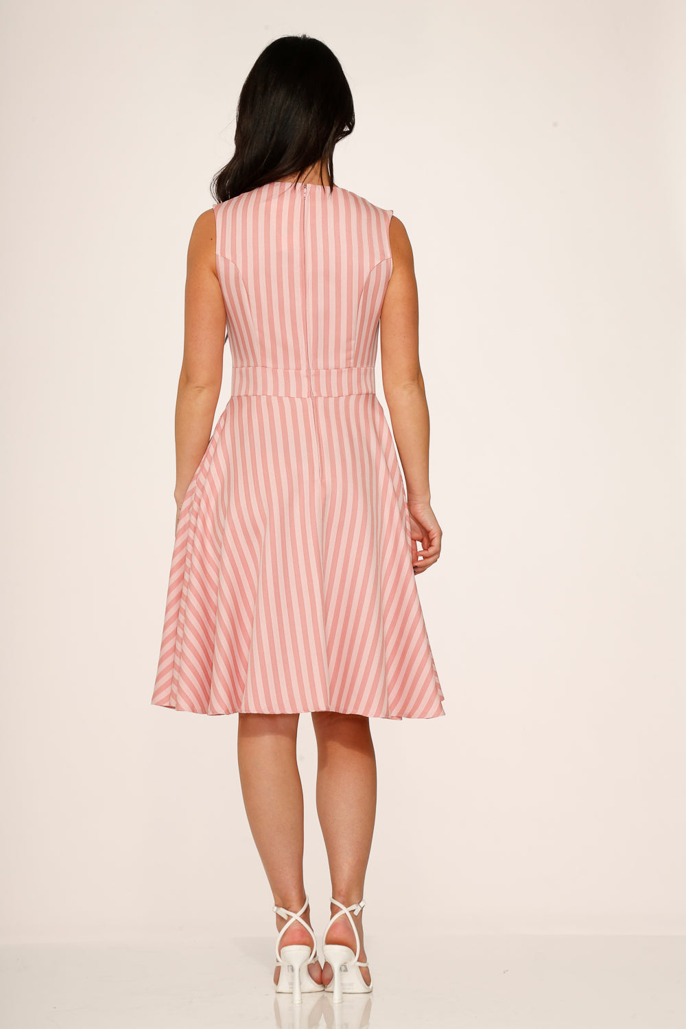  Pink Stripe Swing Dress