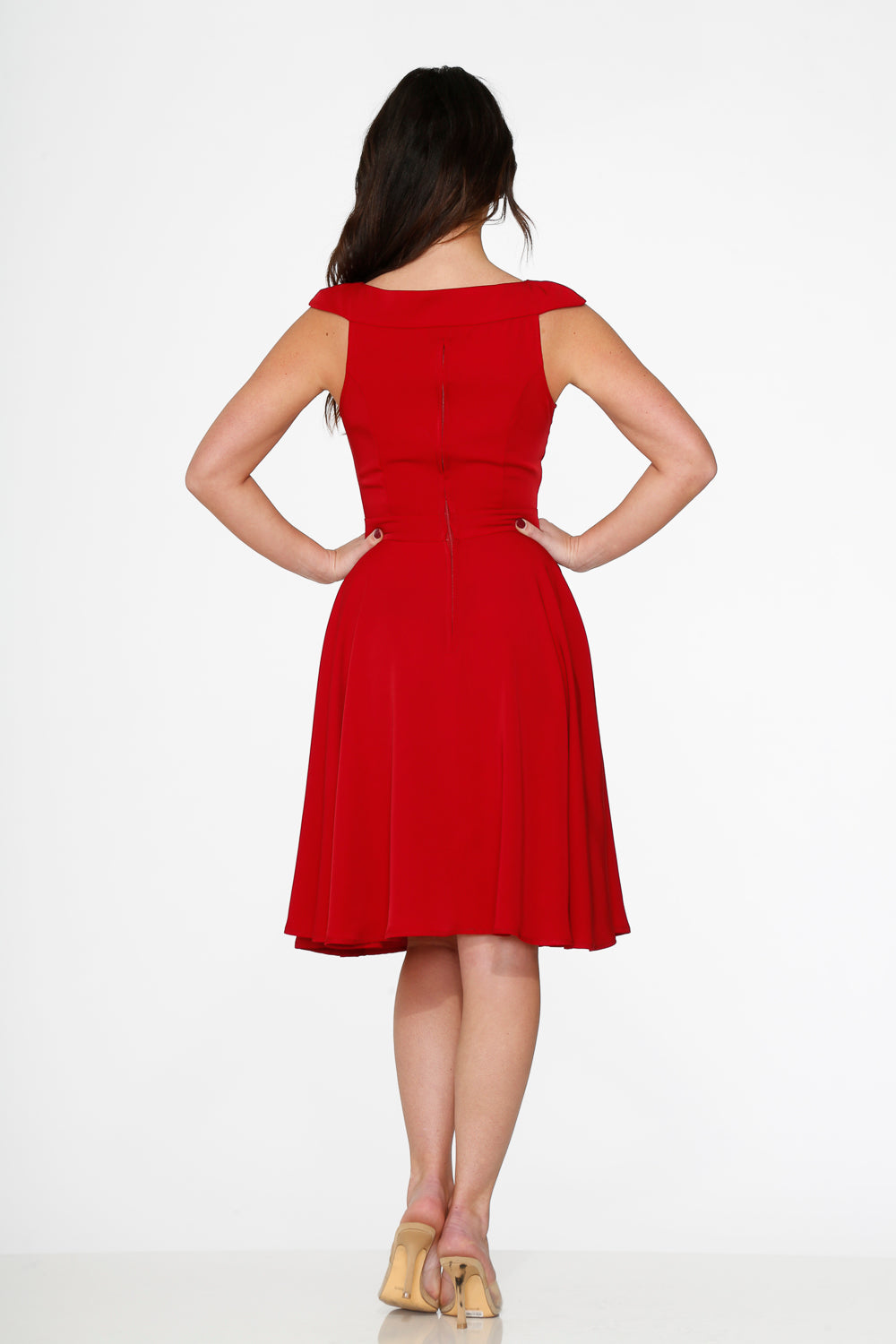  Red Occasional Swing Dress