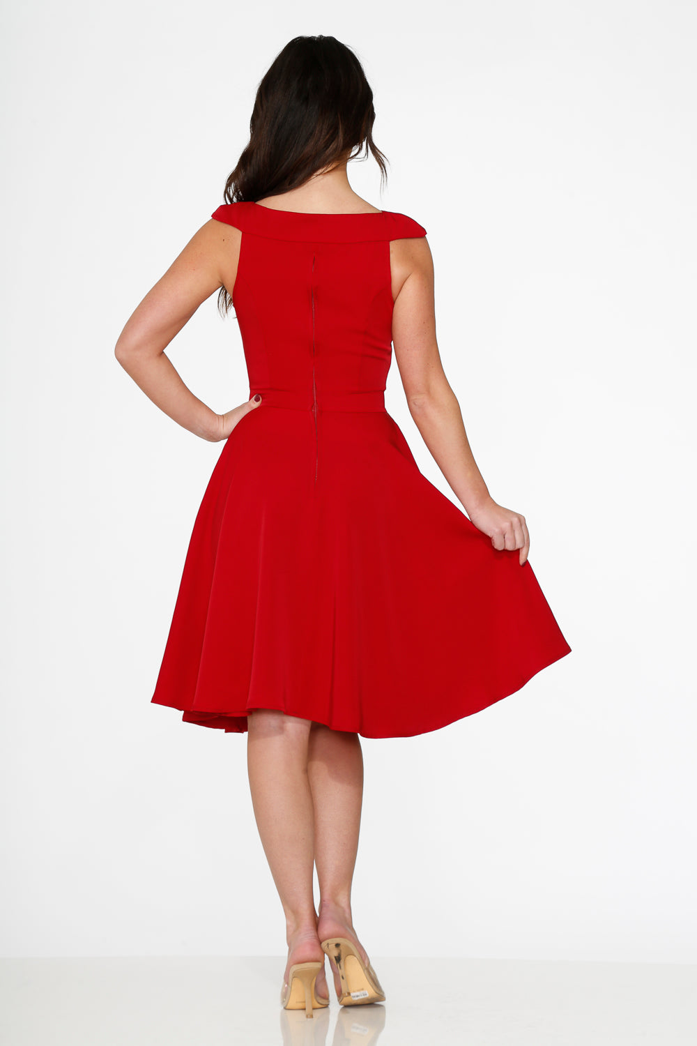  Red Occasional Swing Dress