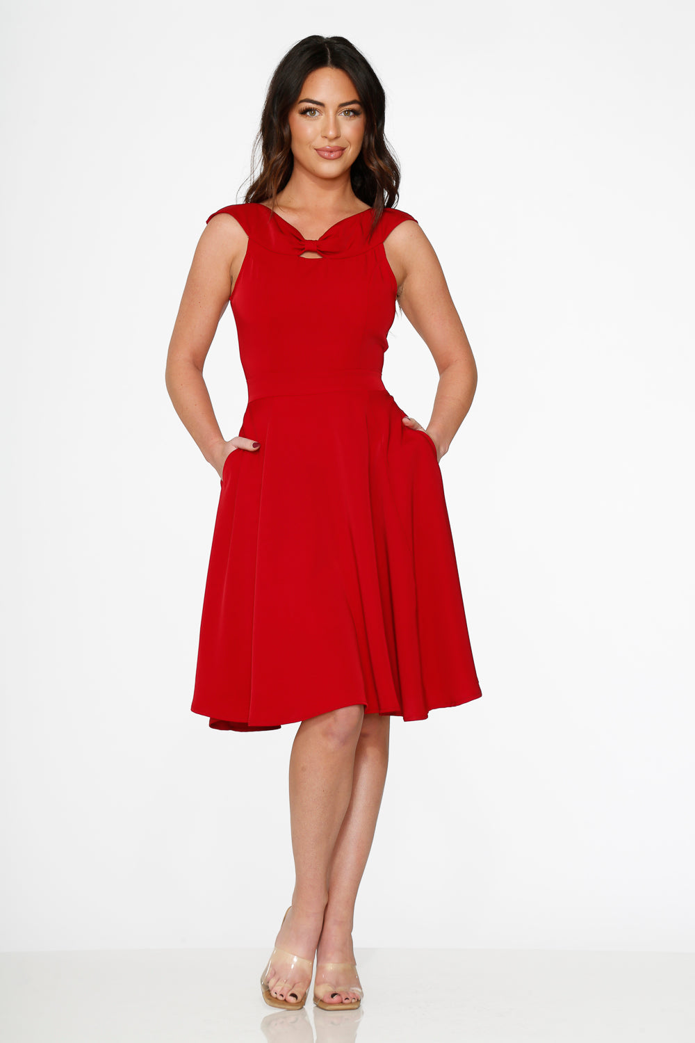  Red Occasional Swing Dress