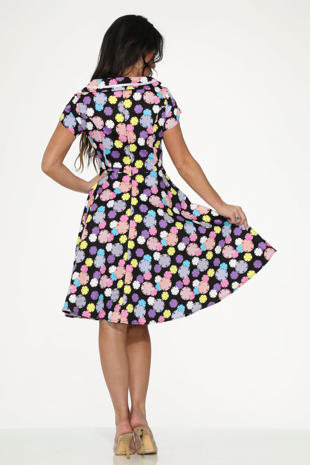  Black & Purple Swing Dress