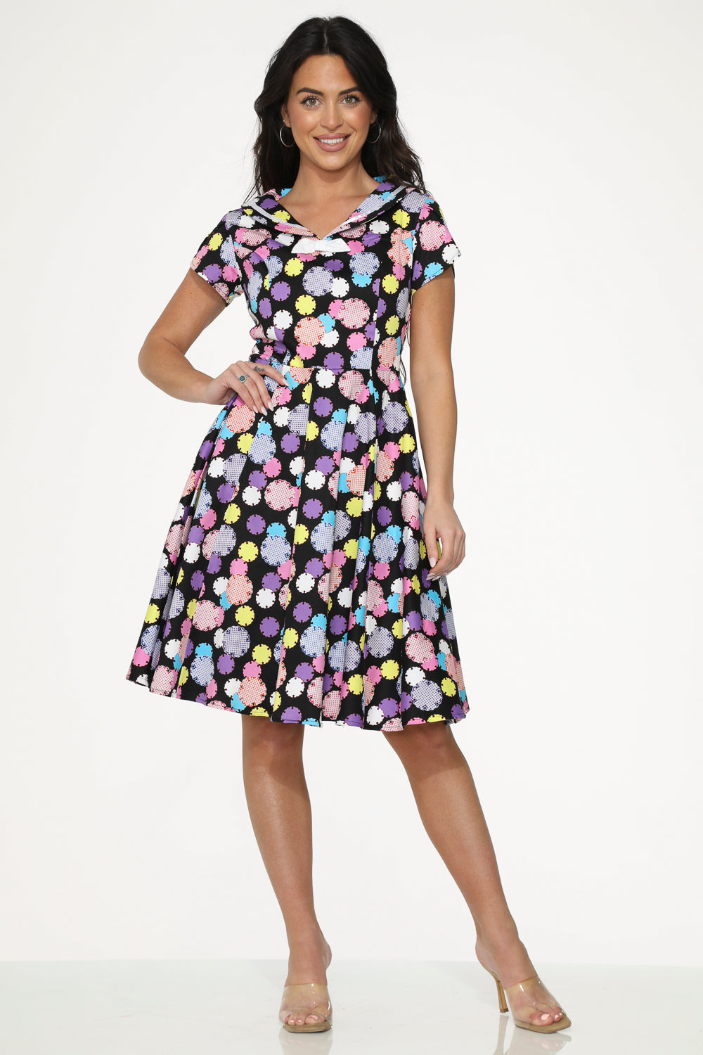  Black & Purple Swing Dress