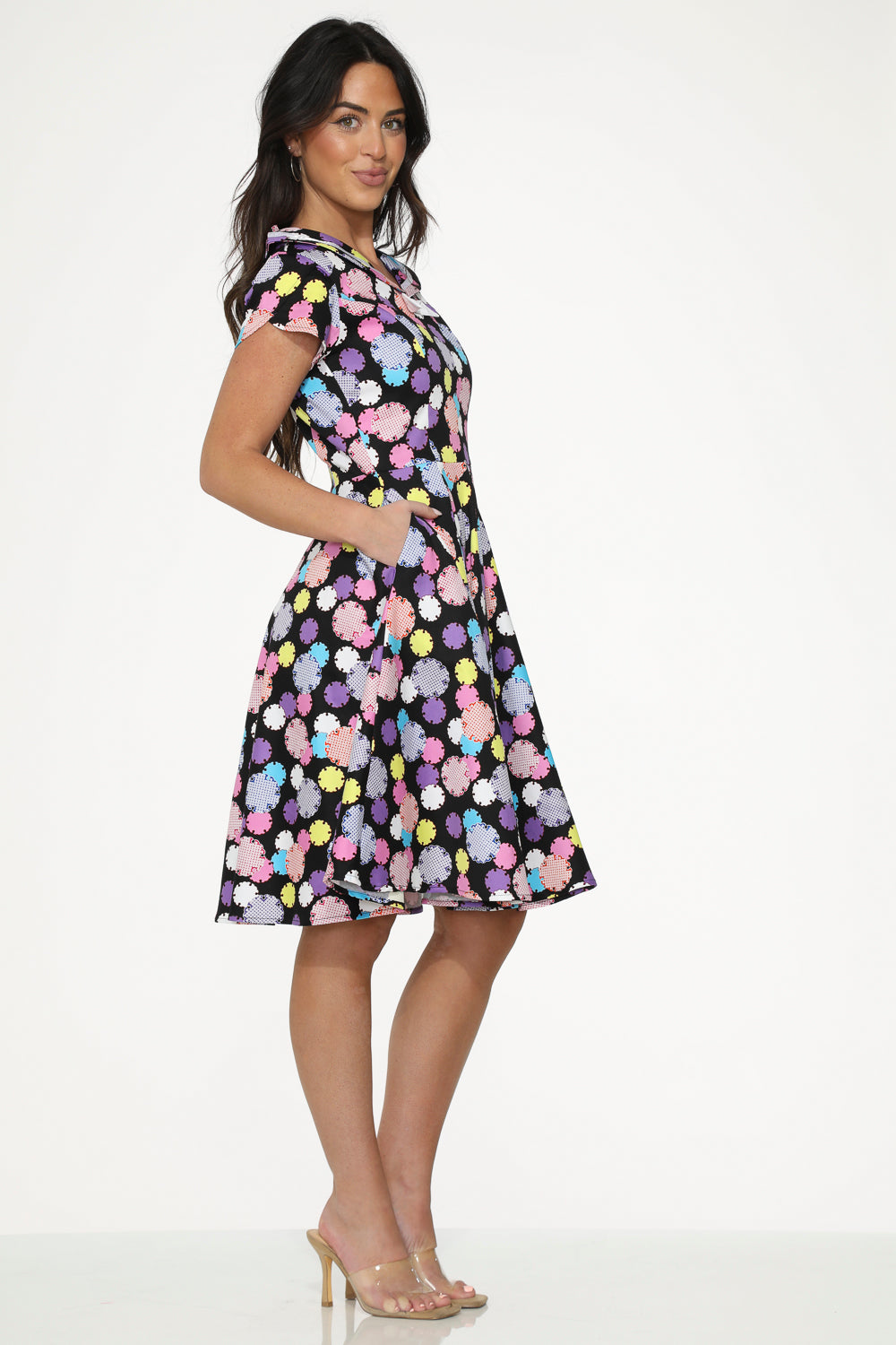  Black & Purple Swing Dress
