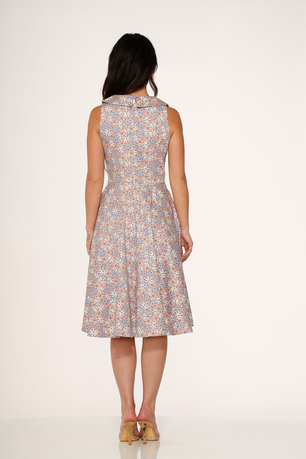  Pink Daisy Floral Swing Dress