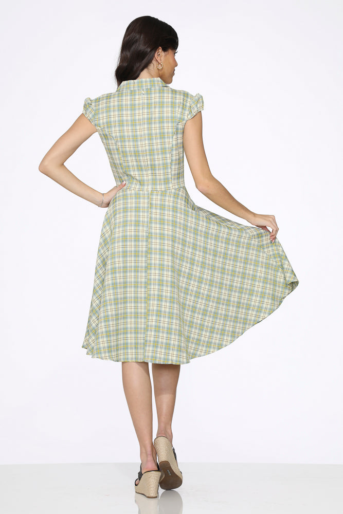  Green Plaid Swing Dress