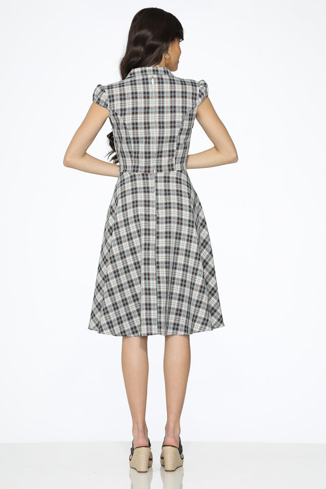 Black Plaid Swing Dress