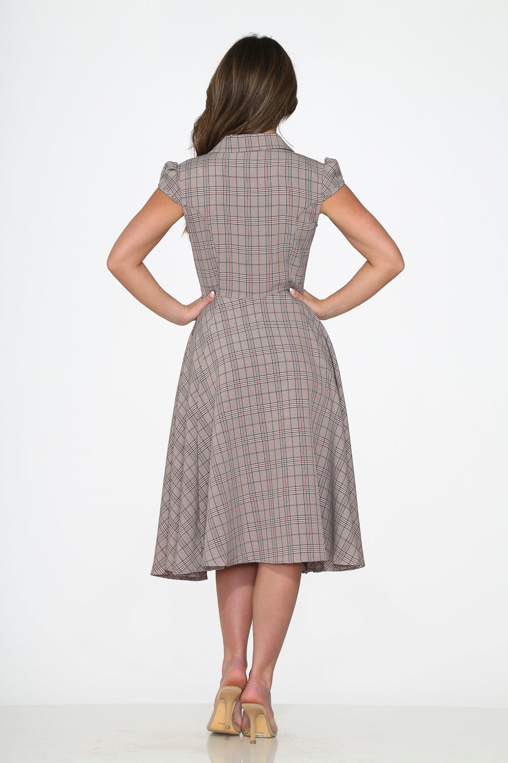  Brown Plaid Swing Dress