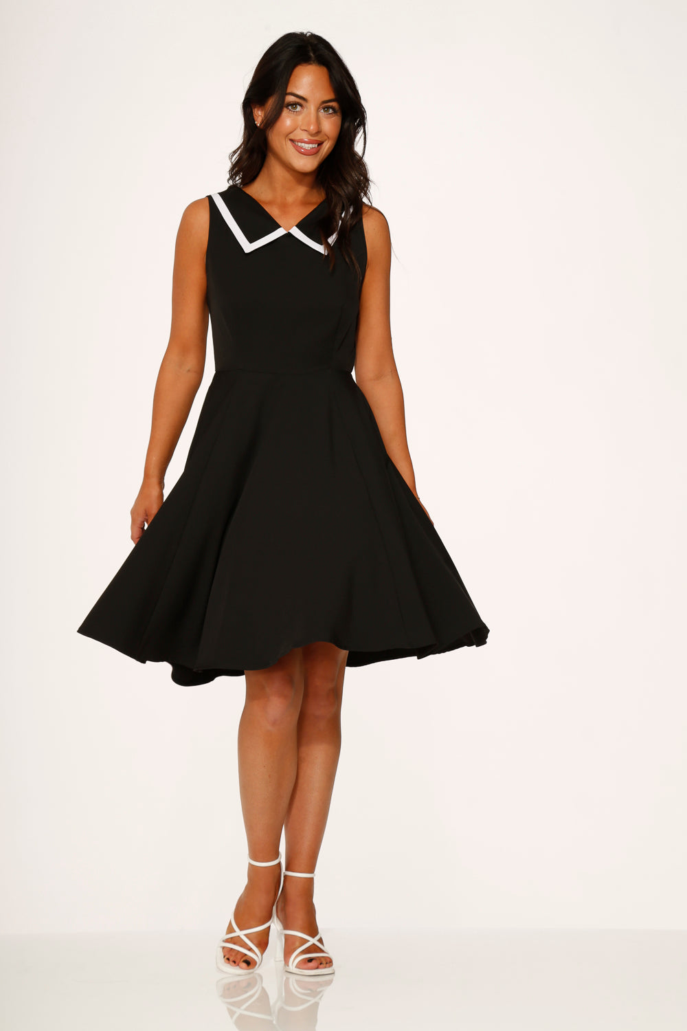  Black & White Swing Dress
