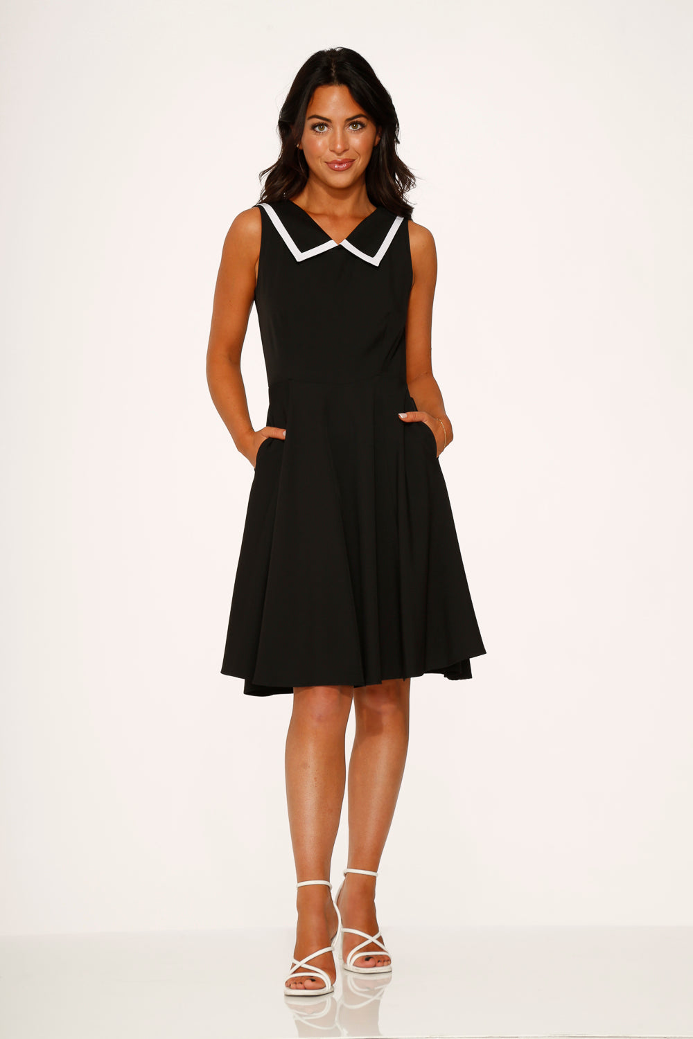  Black & White Swing Dress