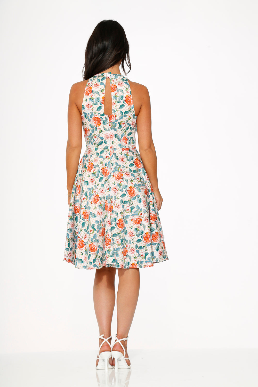  Pink Floral Swing Dress