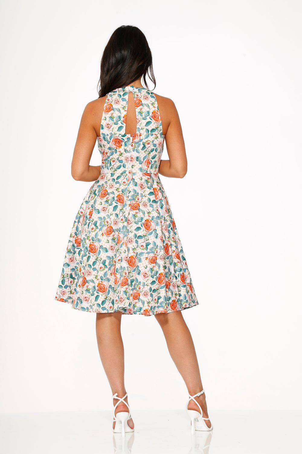  Pink Floral Swing Dress