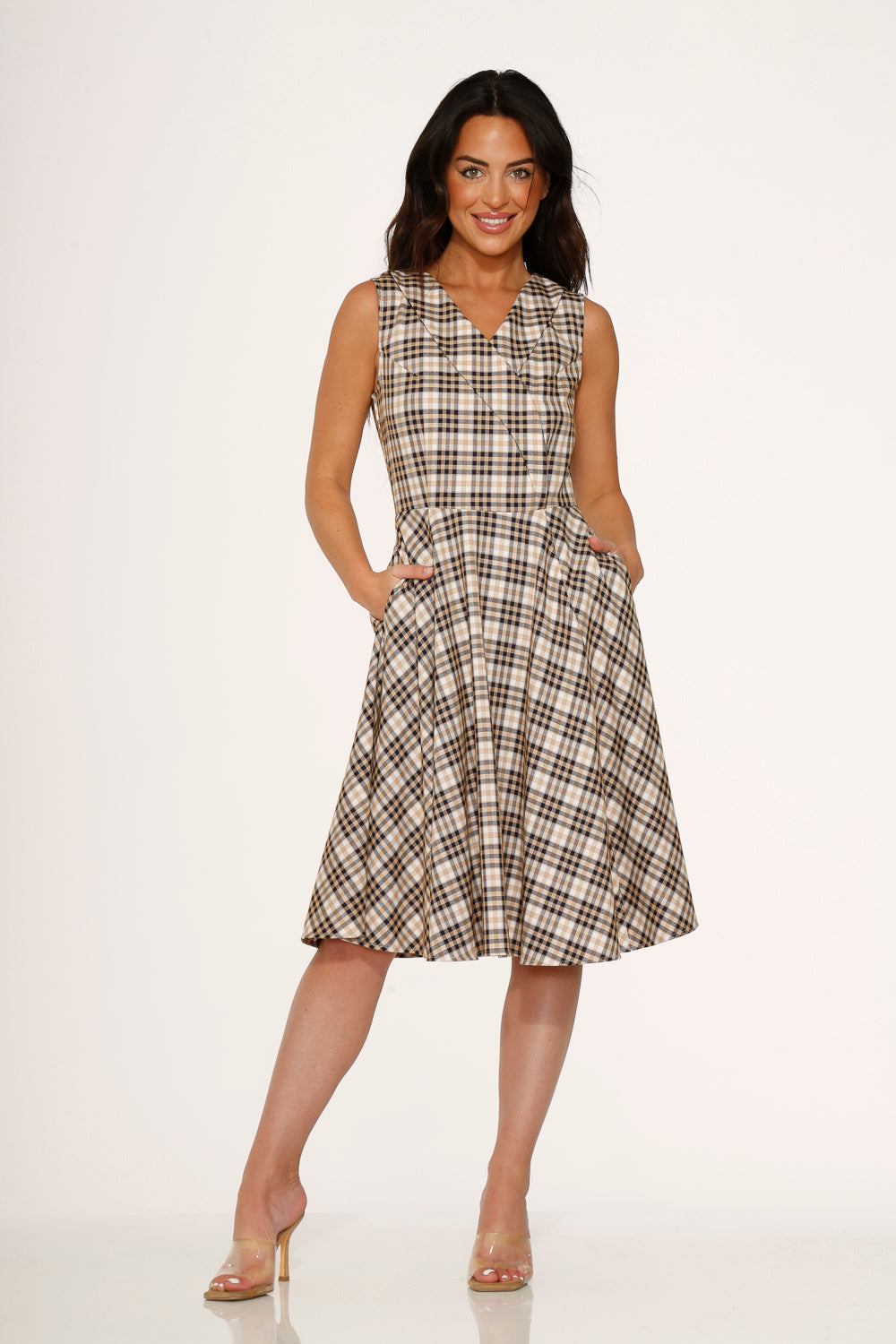  Yellow Plaid Swing Dress