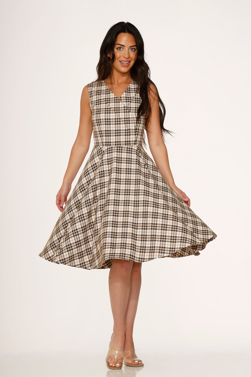  Yellow Plaid Swing Dress