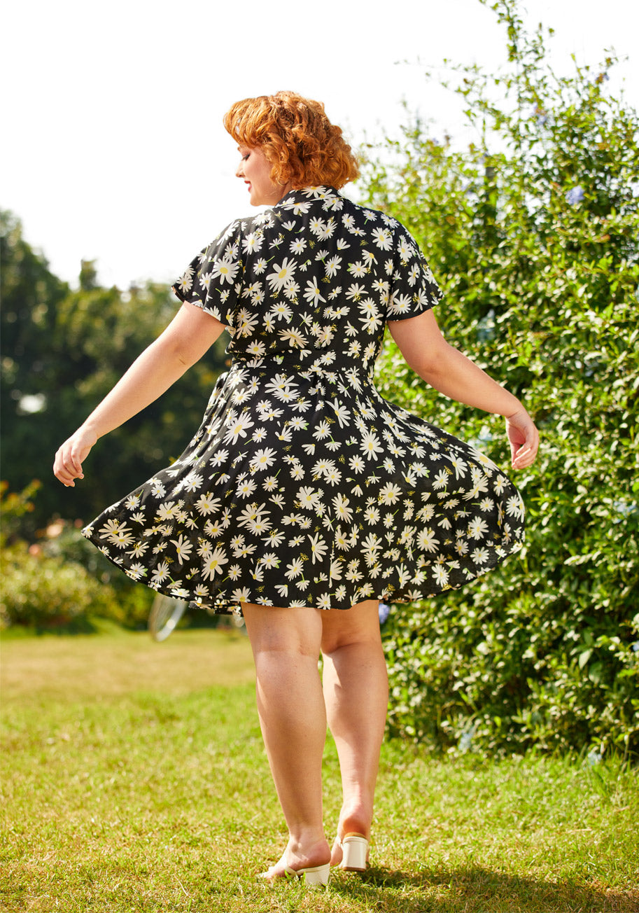  Just Wandering Camp Collar Wrap Dress