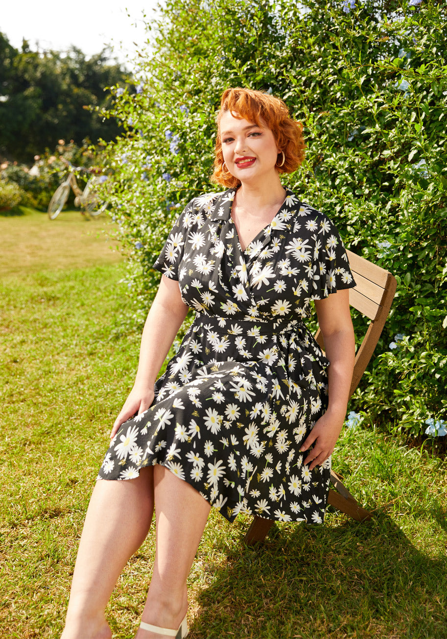  Just Wandering Camp Collar Wrap Dress