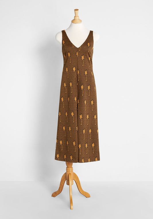  A Breeze In Palm Trees Knit Wide-Leg Jumpsuit