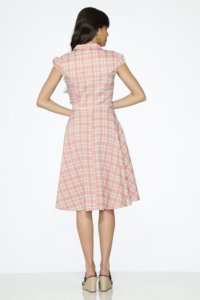  Pink Plaid Swing Dress