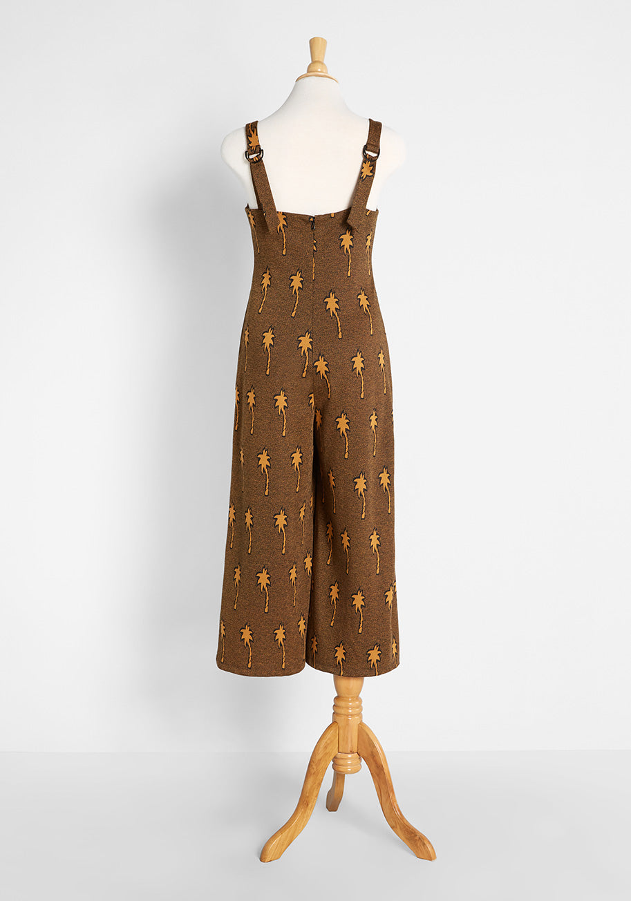  A Breeze In Palm Trees Knit Wide-Leg Jumpsuit