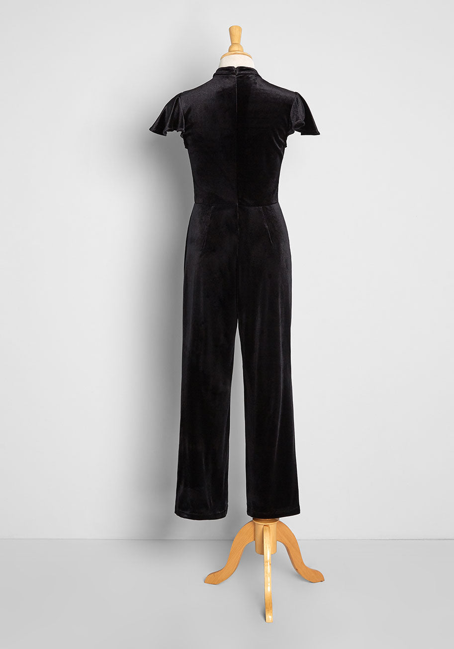 No Brand Shine With Me Velvet Jumpsuit