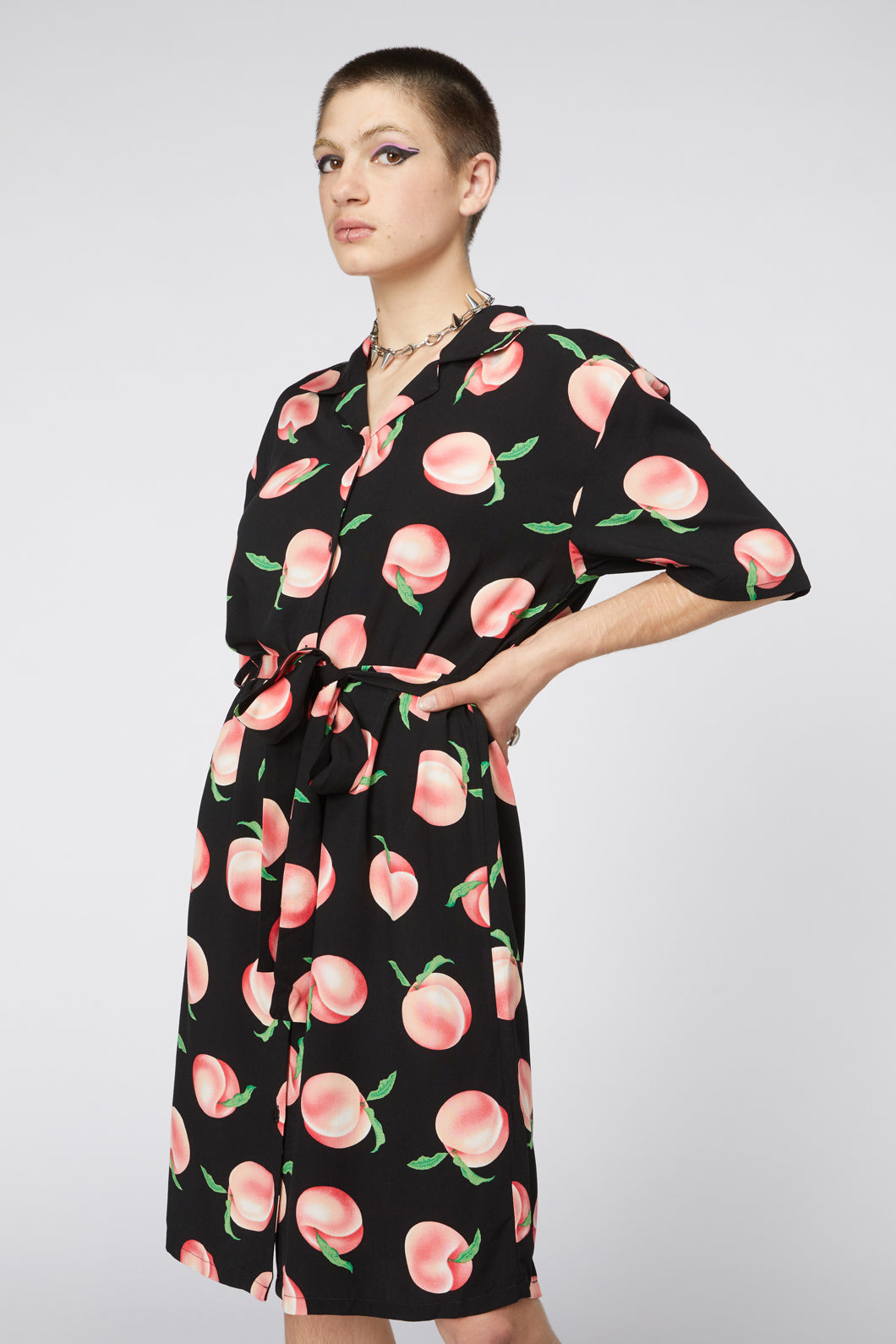  Peachy Viscose Shirt Dress