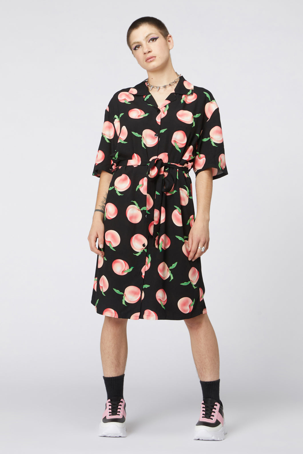  Peachy Viscose Shirt Dress