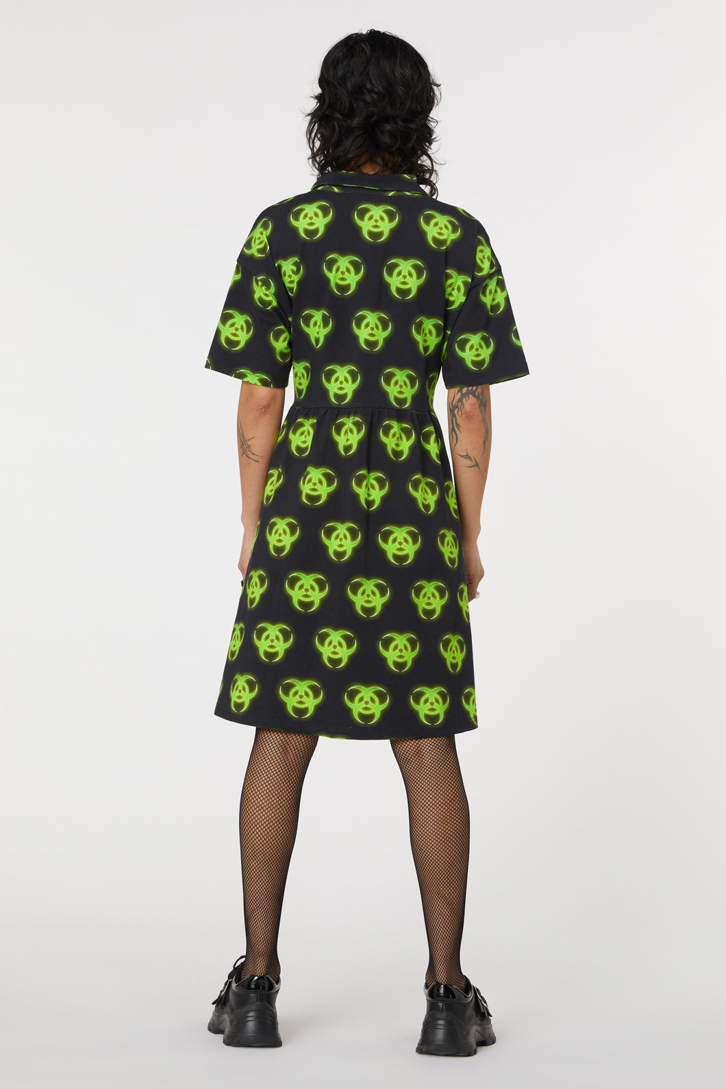  Biohazard Print Smock Dress
