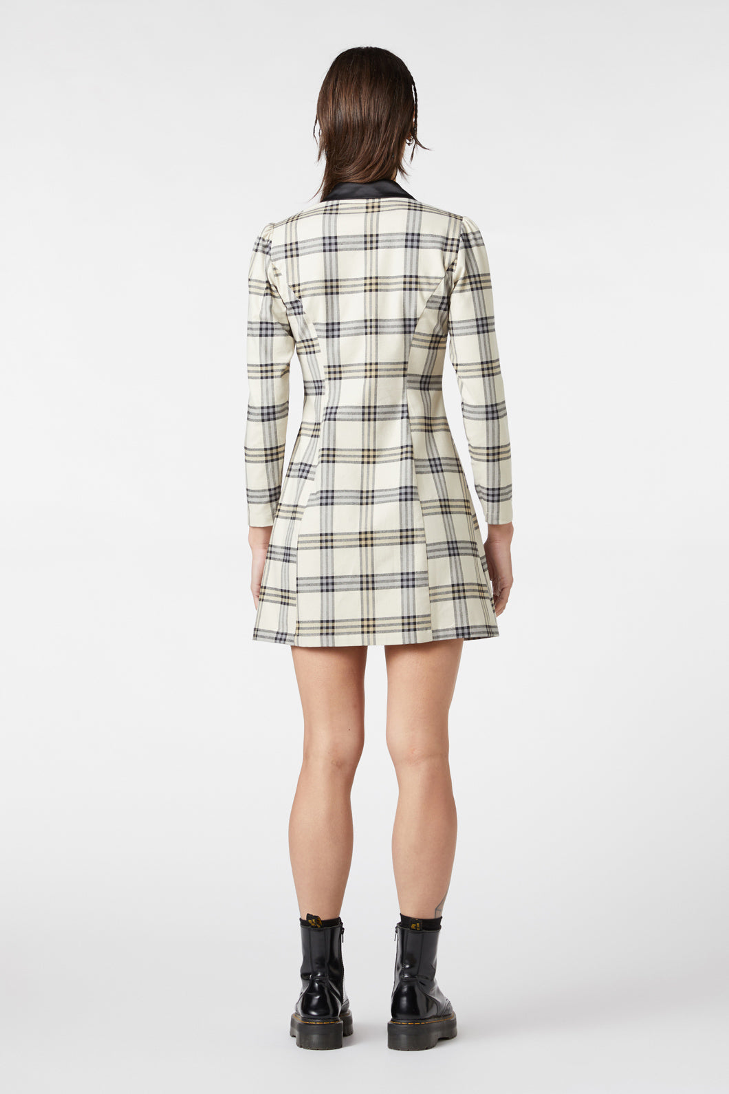  Crescent Tartan Long Sleeve Dress
