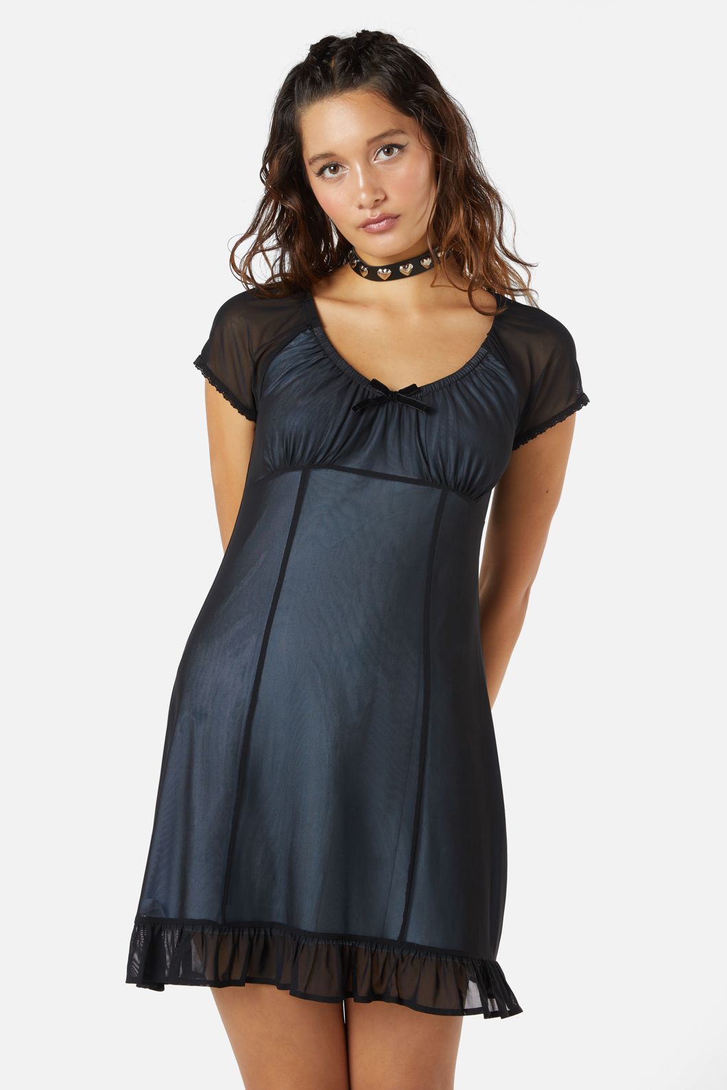  Confess Mesh Mini Dress