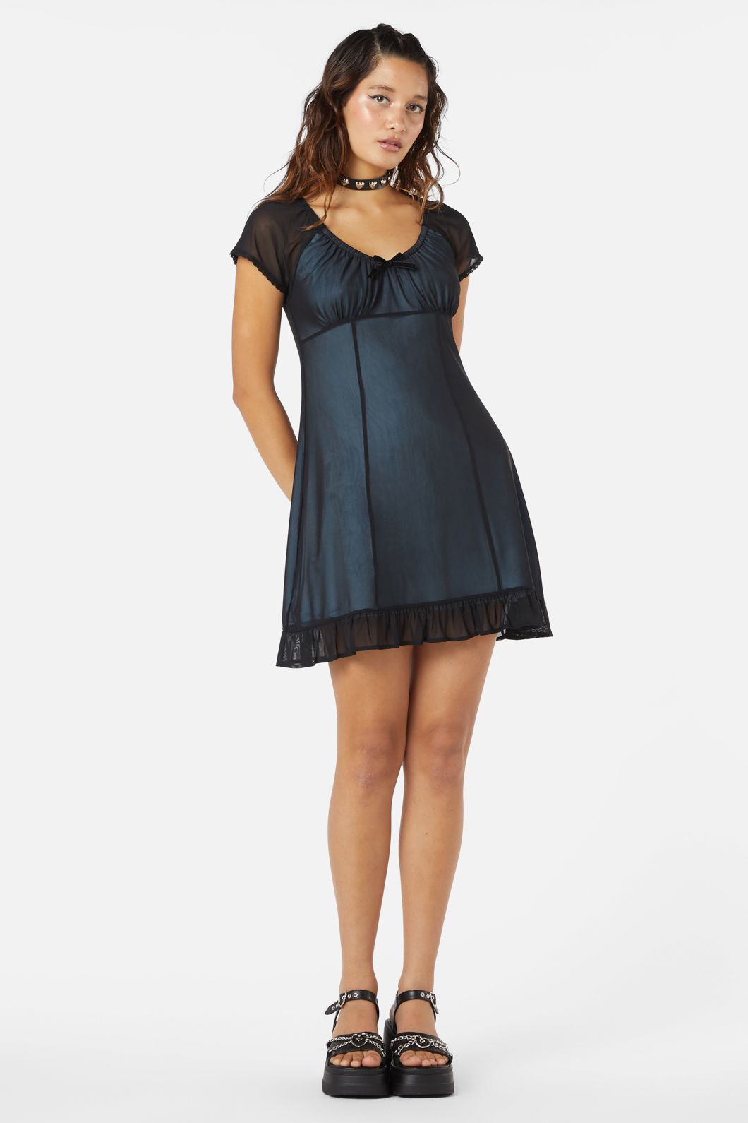  Confess Mesh Mini Dress