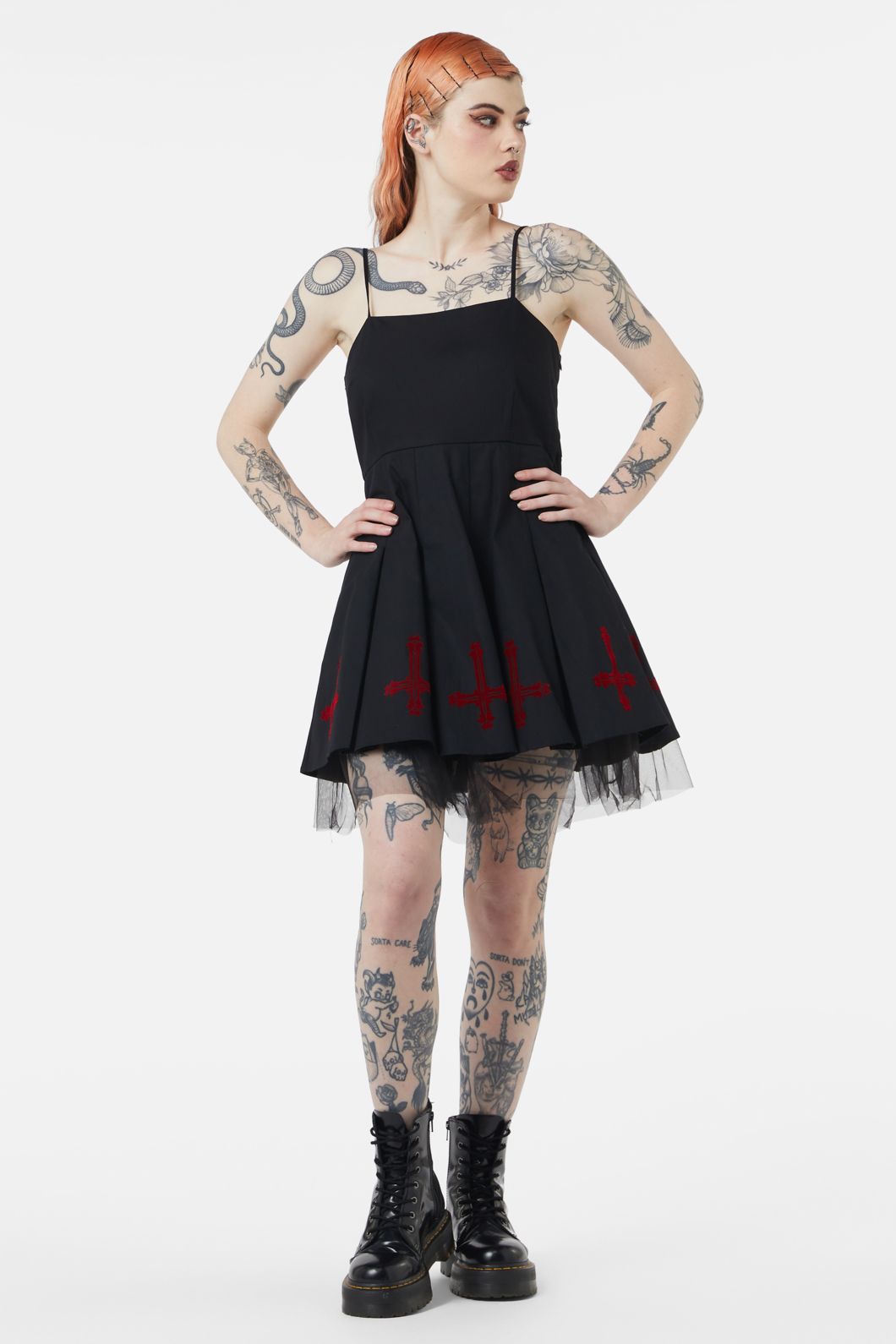  Hail Lilith Flocked Hem Bustier Dress