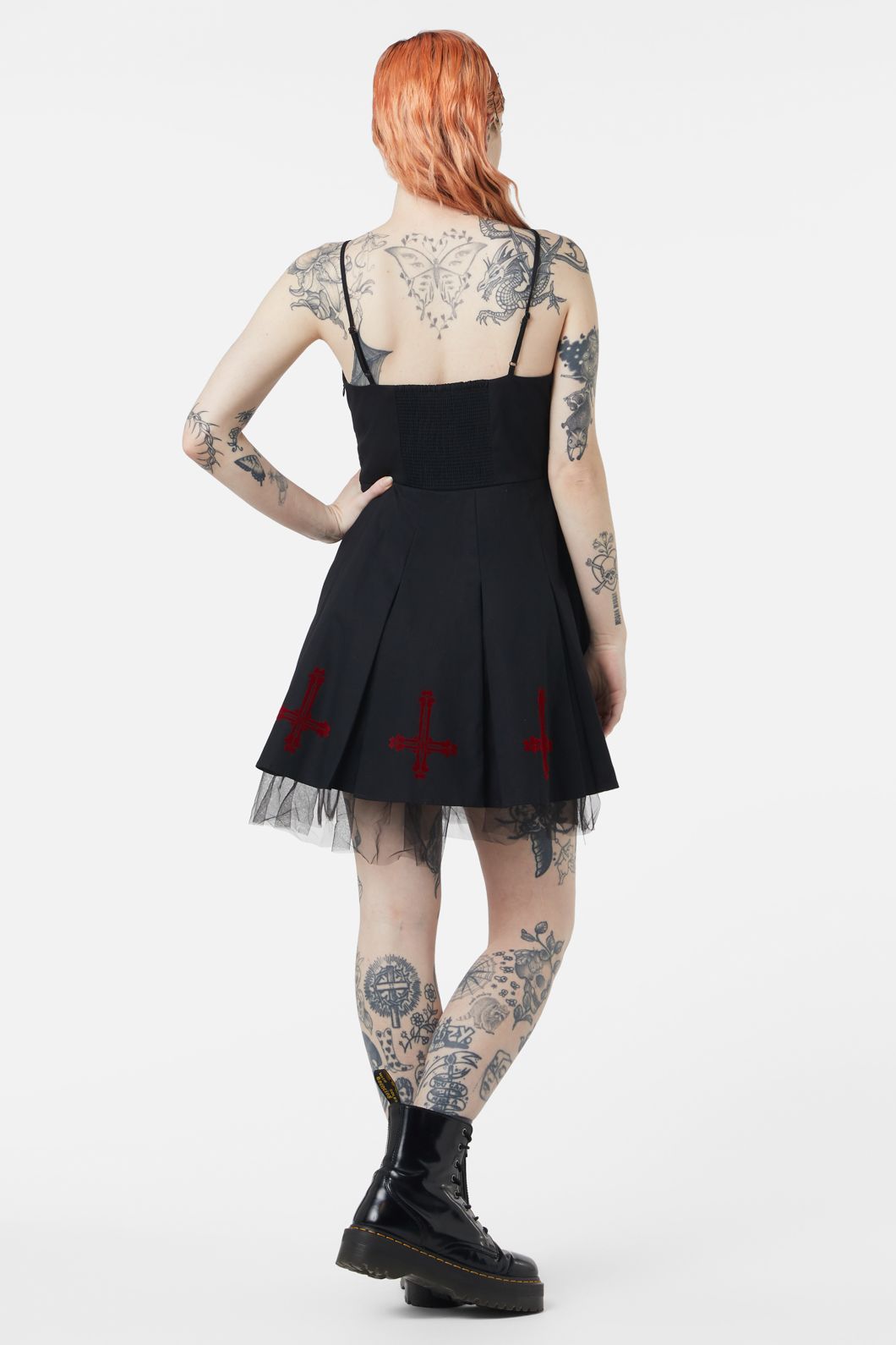  Hail Lilith Flocked Hem Bustier Dress