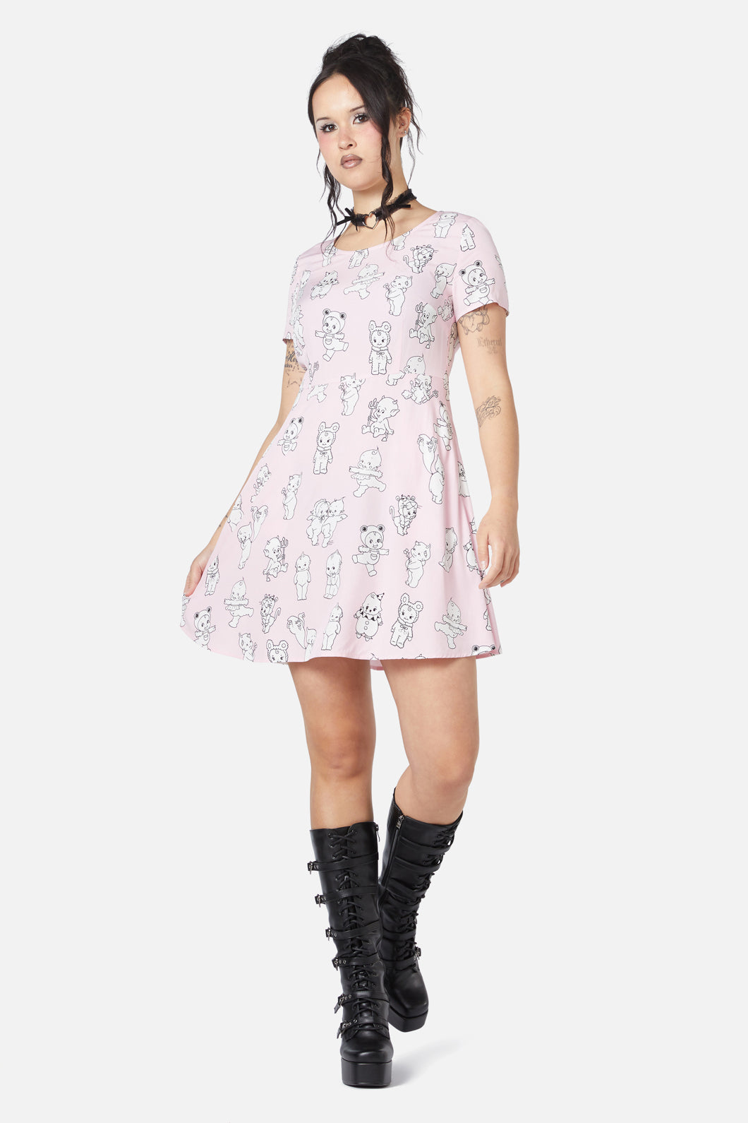 Cherub Face Printed Dress