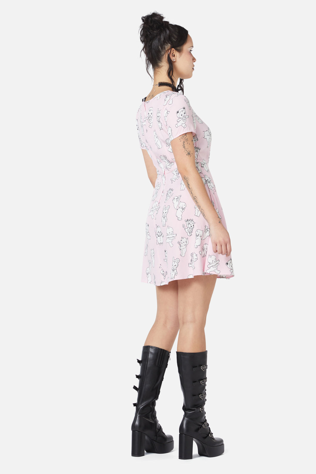  Cherub Face Printed Dress