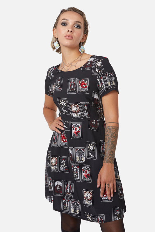 Tarot Spread Print Dress