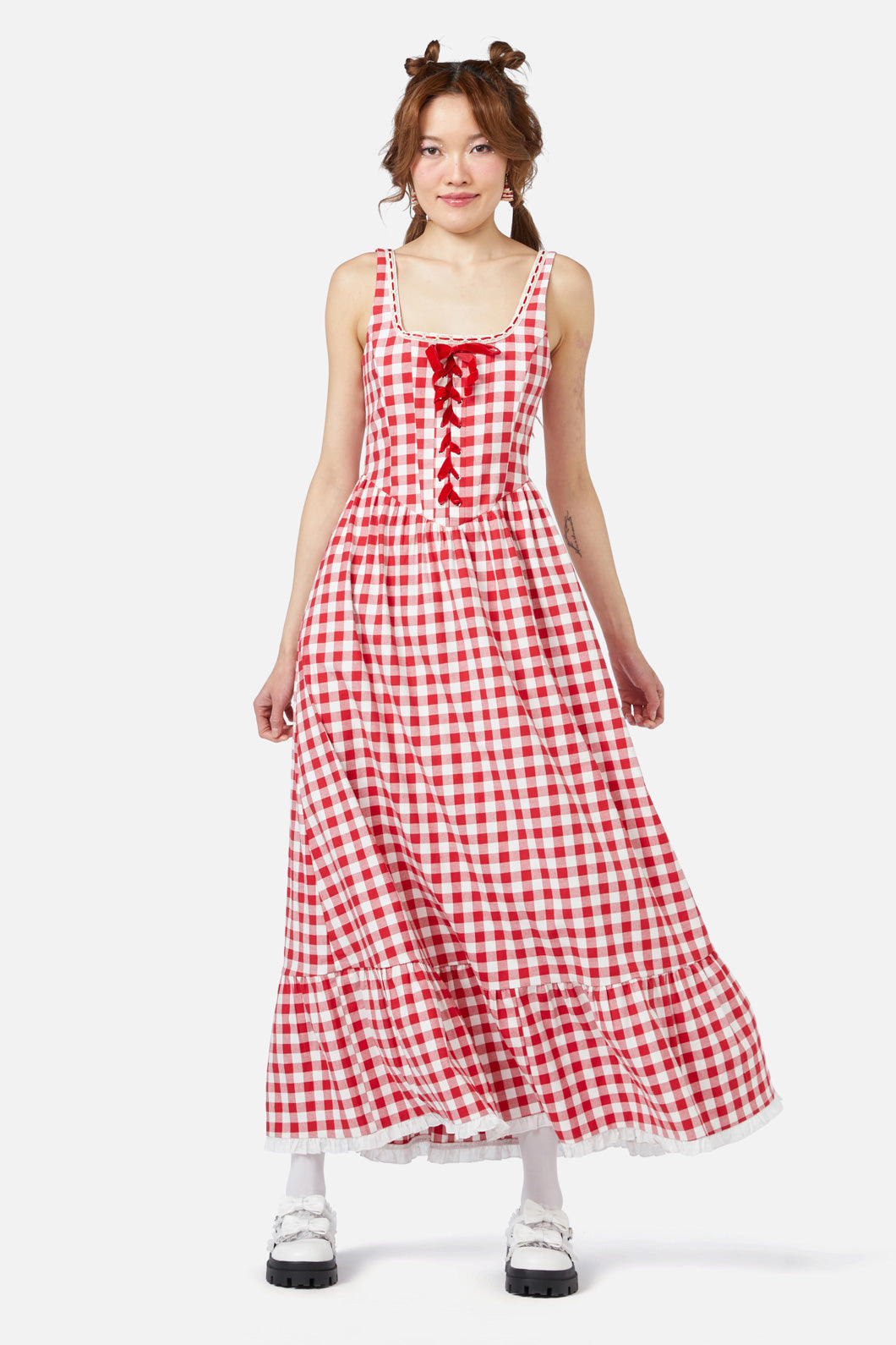  Jam Gingham Corset Dress