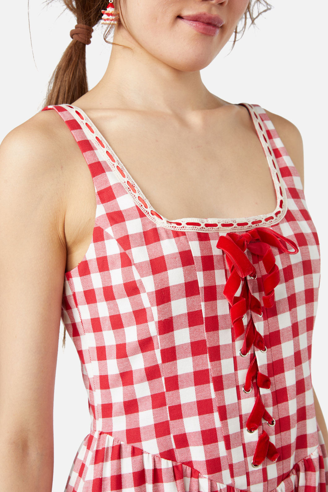  Jam Gingham Corset Dress