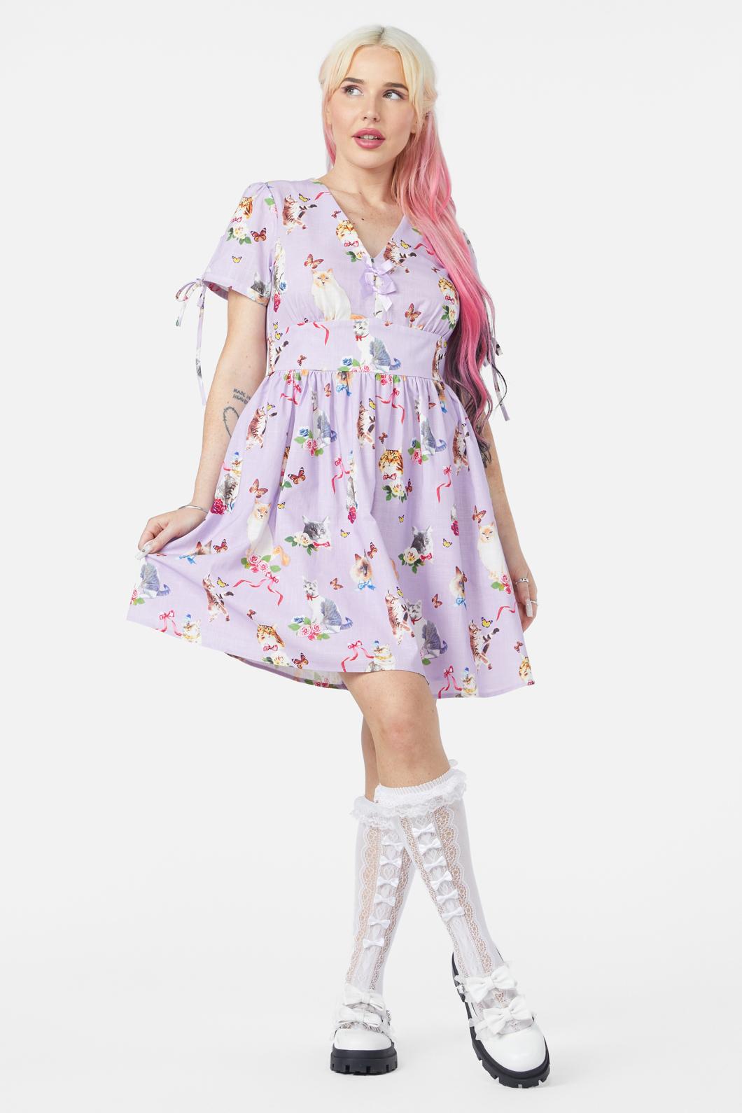  Kitsch Kitty Print Dress