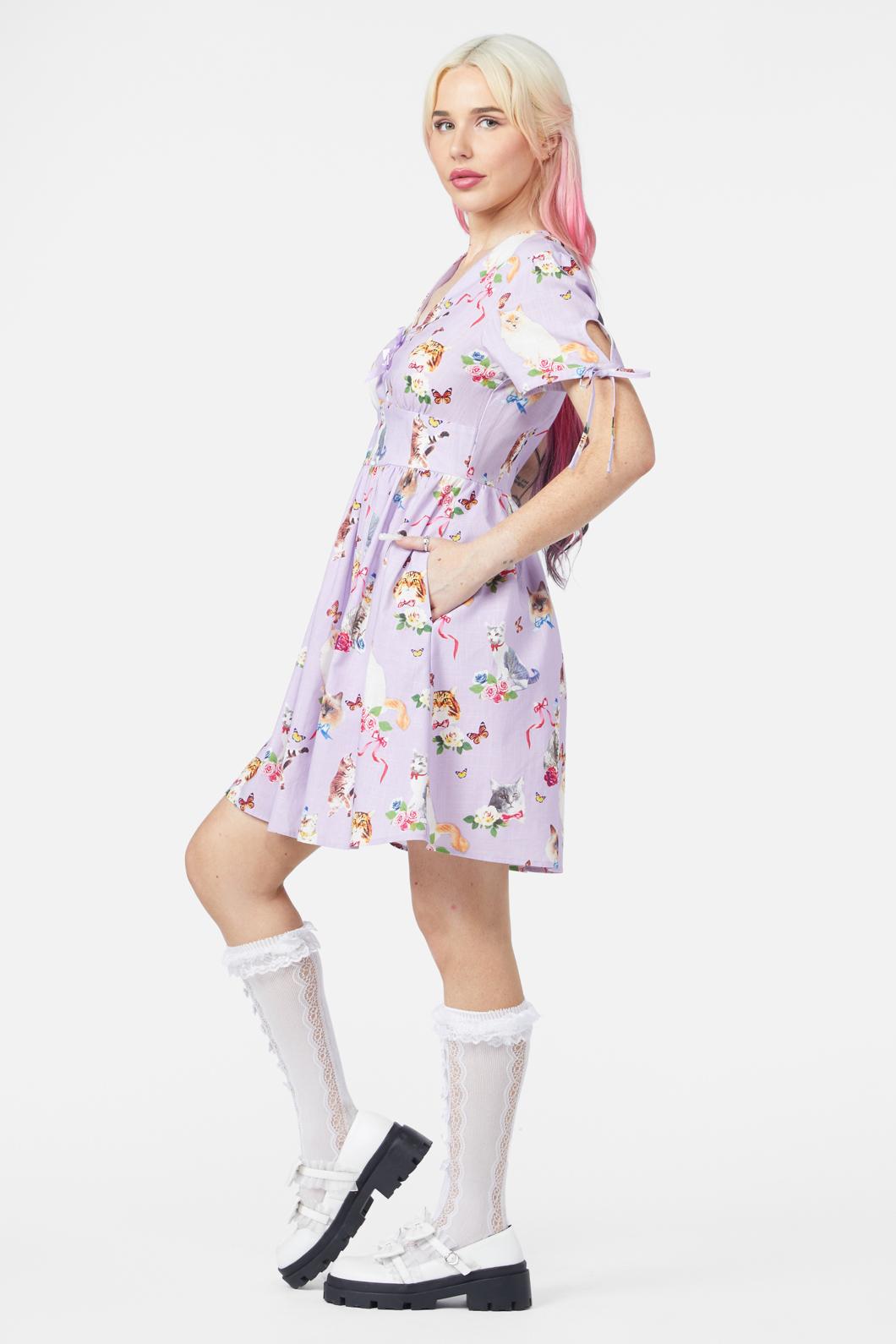 Kitsch Kitty Print Dress
