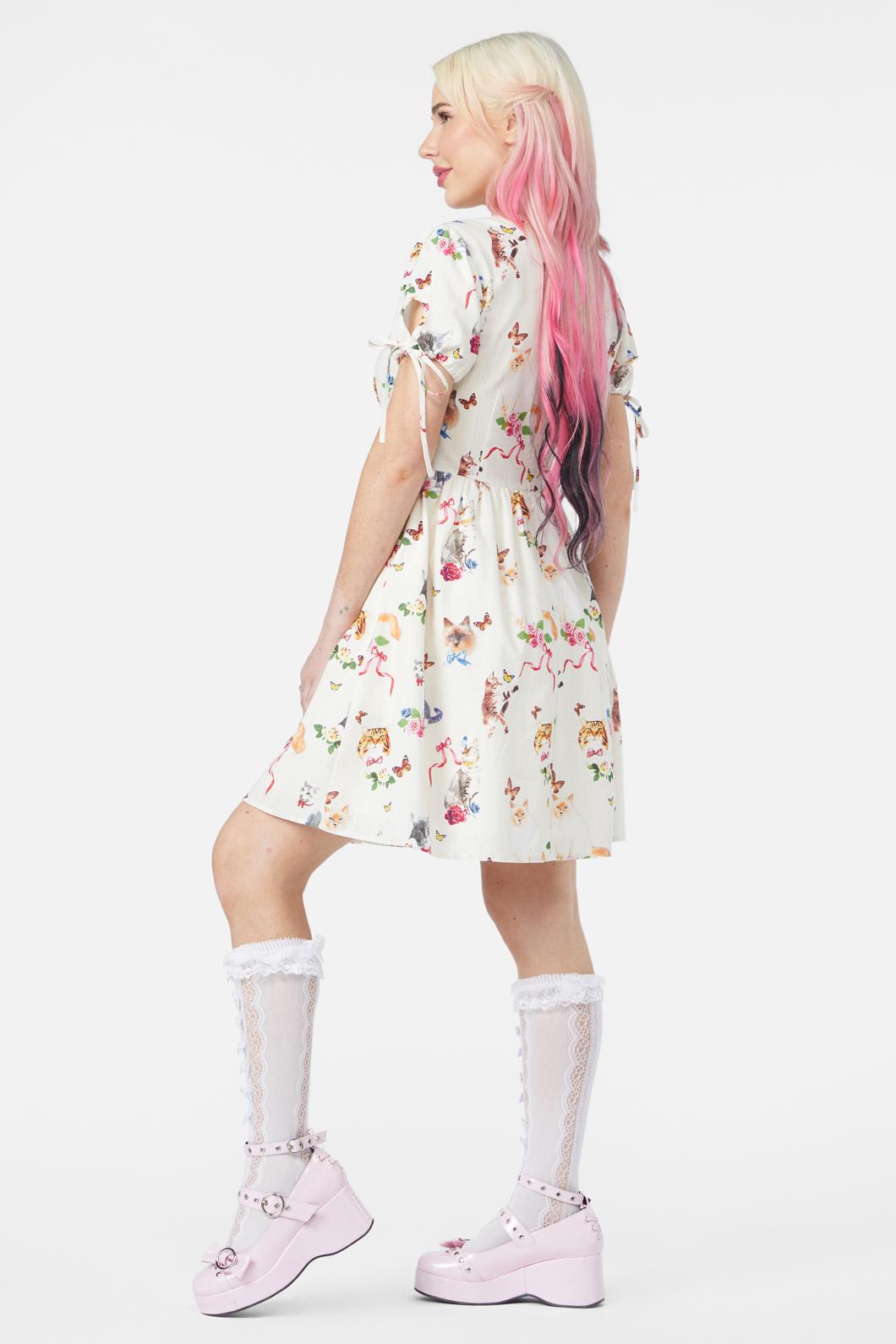  Kitsch Kitty Print Dress