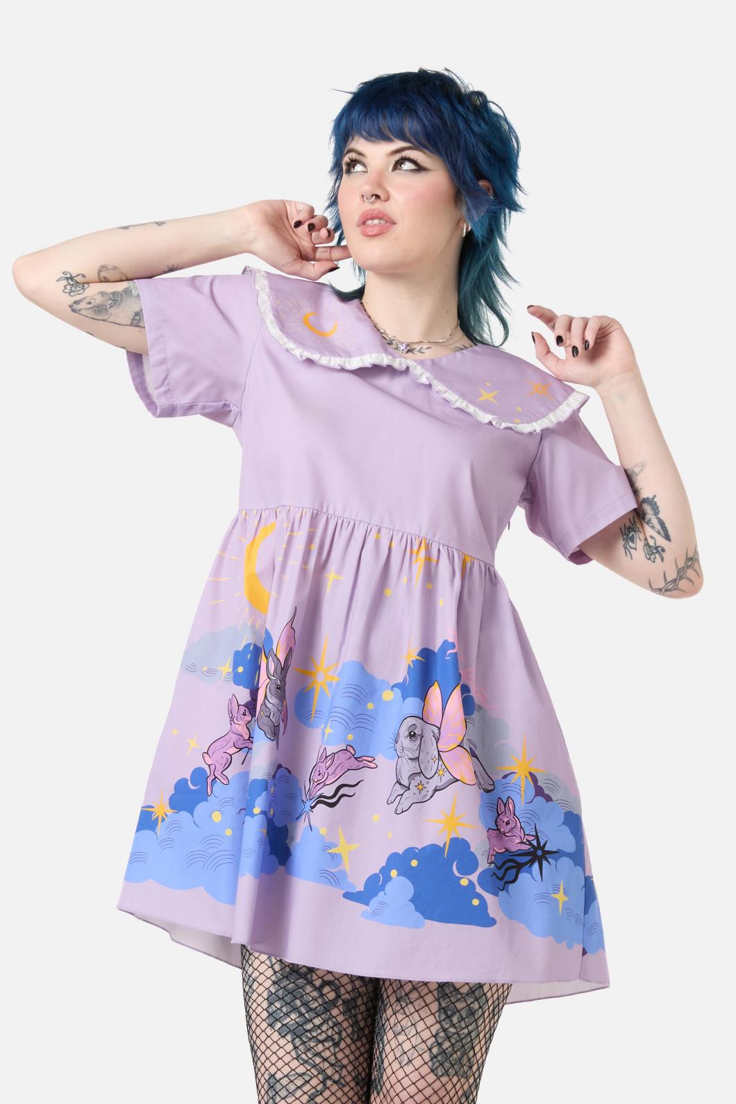  Goodnight Bunny Border Dress