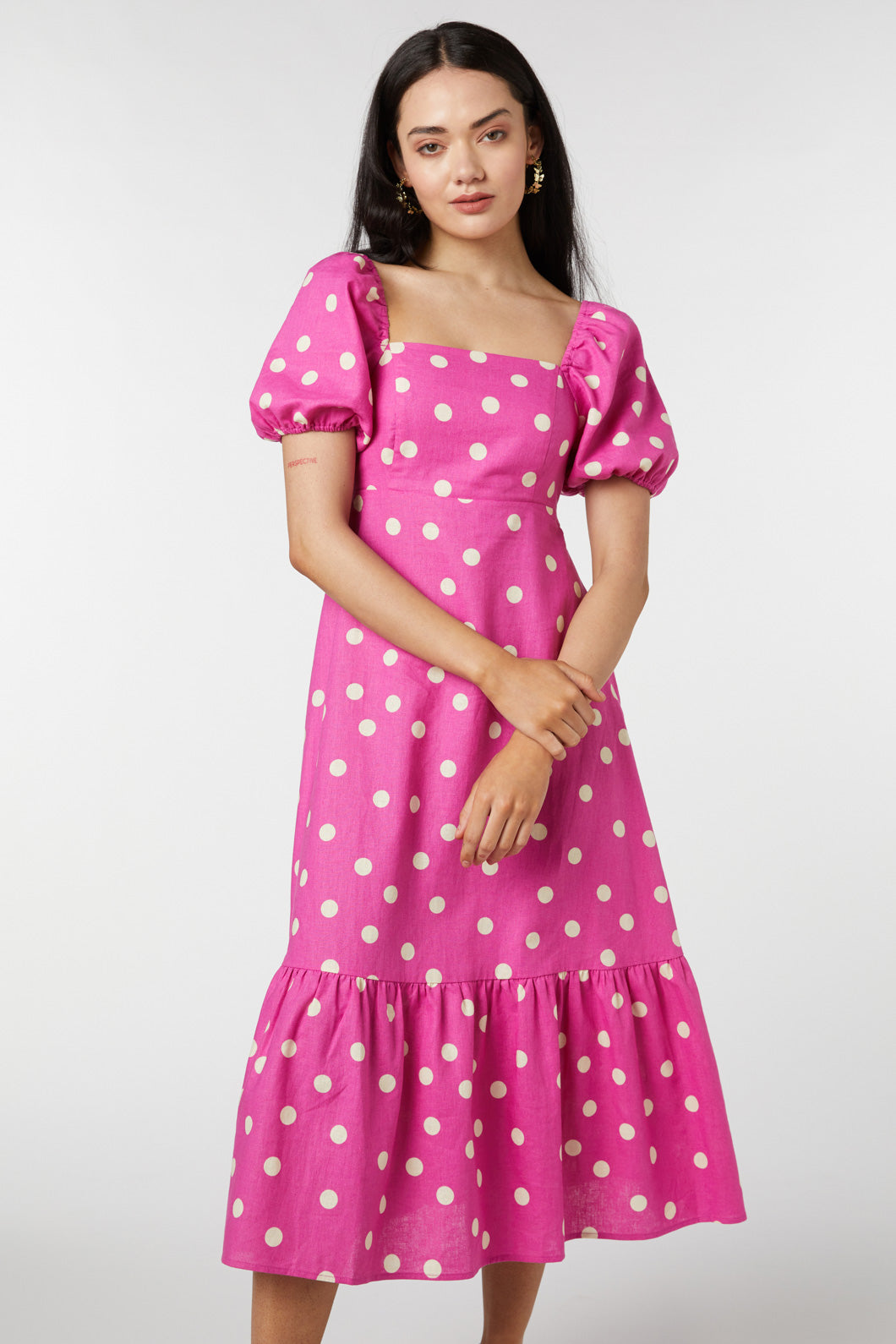  Lucy Polka Dot Midi Dress